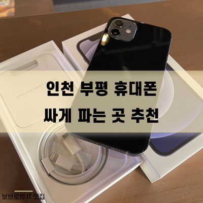  인천 부평 휴대폰 성지, 아이폰12 싸게 파는 곳 추천! '순백스토어'