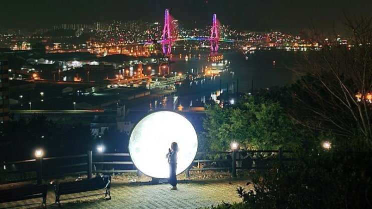  부산야경 우암도시숲&우암동마실길 부산항대교 야경굿!