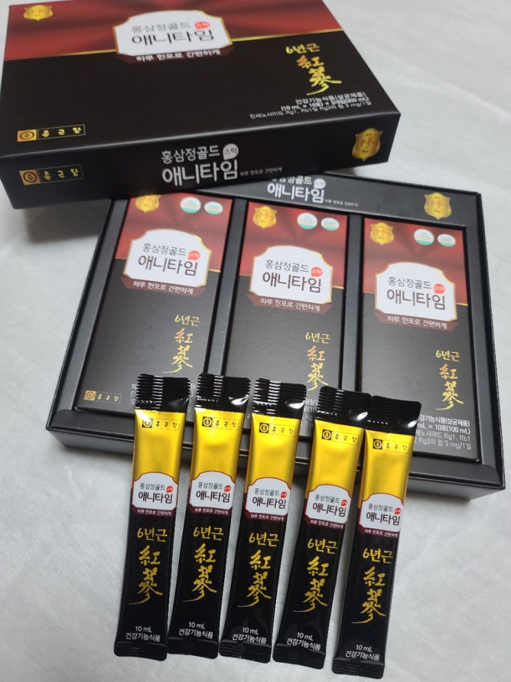  생일선물 카카오샵 카카오선물하기 홍삼선물 설선물추천/종근당 6년근 애니타임골드 홍삼정스틱 개봉후기