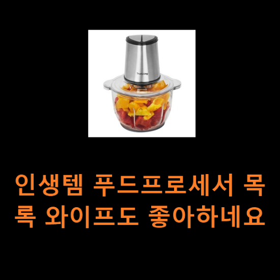 인생템 푸드프로세서 목록 와이프도 좋아하네요