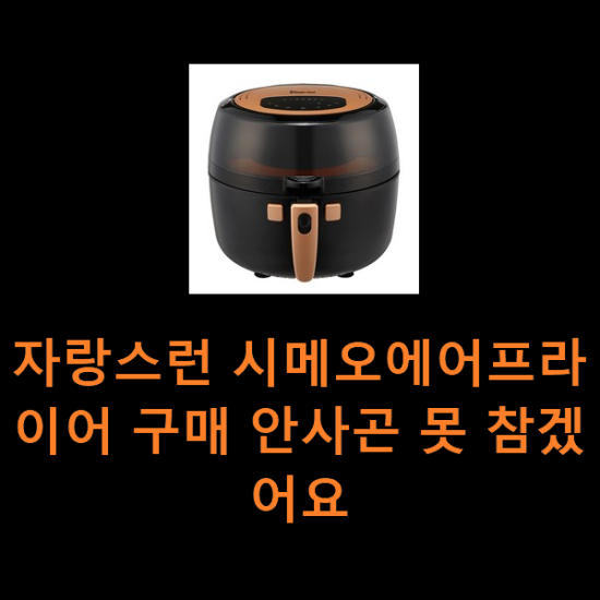 자랑스런 시메오에어프라이어 구매 안사곤 못 참겠어요 자랑스런 시메오에어프라이어 구매 안사곤 못 참겠어요