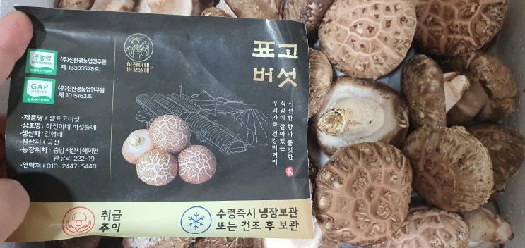 생표고버섯 표고버섯요리 하진이네 버섯뜰에 버섯선물세트