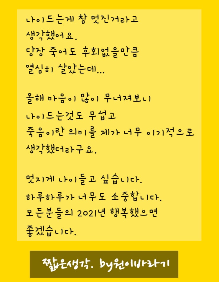  한살 더 먹기