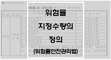  [위험물안전관리법] 위험물 지정수량의 정의