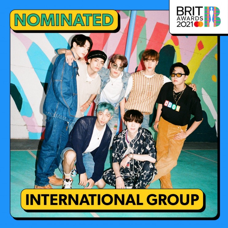 그룹 방탄소년단, 영국 최고 권위의 음악 시상식 '2021 브릿 어워드' 수상 후보에 올라! 한국 가수로는 최초!