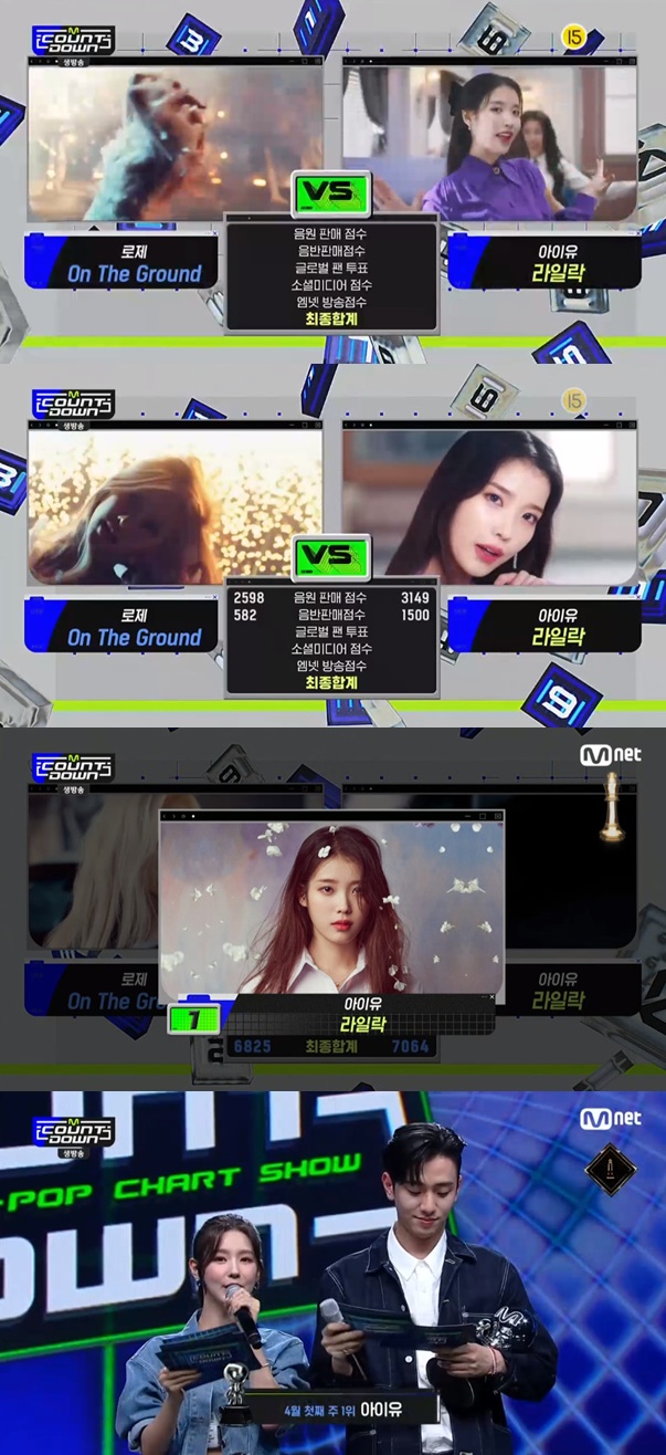 가수 아이유, '엠카운트다운'에서 '라일락'으로 4월 첫째주 1위 차지! 가수 아이유, '엠카운트다운'에서 '라일락'으로 4월 첫째주 1위 차지!