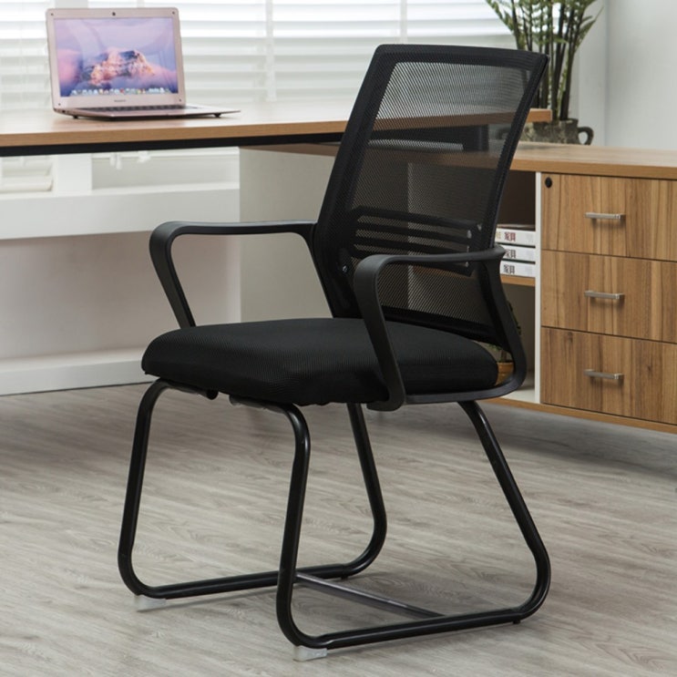 요즘 인기있는 바퀴없는 편안한 의자 5컬러 회의실 사무실의자 데스크 책상, A ···