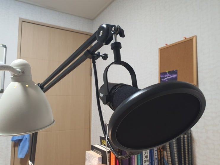  풀메탈 탁상용 마이크 스탠드 거치대 팝필터/쇼크마운트 풀세트 - 가성비 갑 hubba hubba