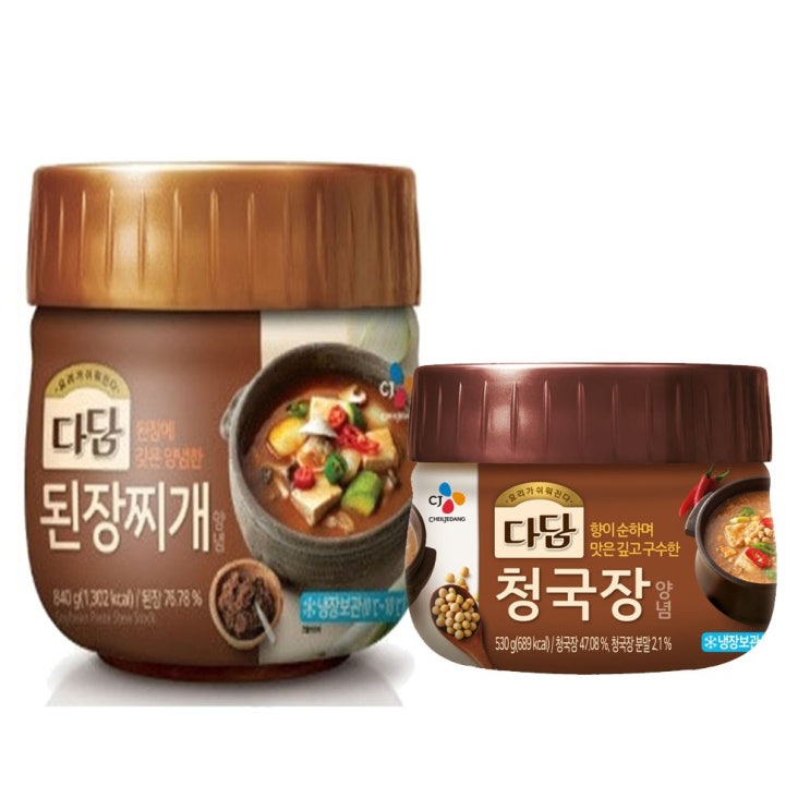 잘팔리는 (냉장)cj제일제당 다담된장찌개전용840gx1개+다담 청국장찌개530gx1개, 1세트 좋아요