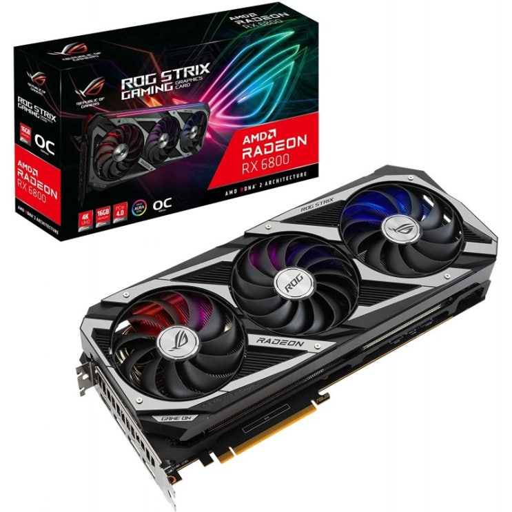 최근 많이 팔린 ASUS ROG Strix AMD Radeon RX 6800 OC Edition Gaming Graphics Card (PCIe 4.0 16GB GDDR6 HDMI