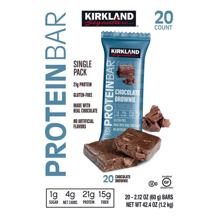 후기가 정말 좋은 커클랜드시그니춰 코스트코단백질바 초콜릿 브라우니 프로틴바 60g 20개 Kirkland Protein Bars Chocolate Brownie, 초콜릿 브라우니