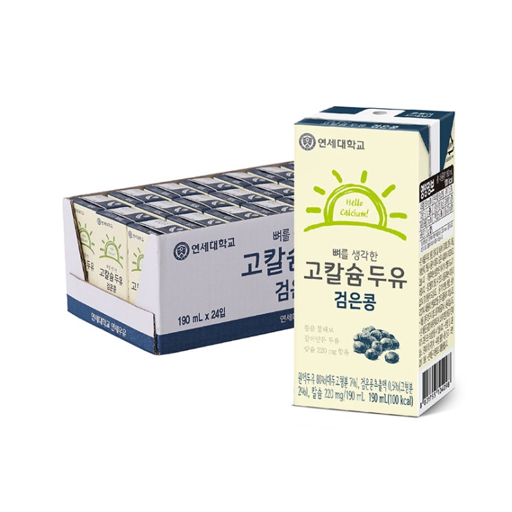 인기 급상승인 연세두유 뼈를 생각한 고칼슘 두유 검은콩, 190ml, 24개 추천해요