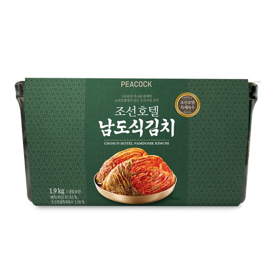 인기 급상승인 피코크 조선호텔 남도식김치 1.9kg, 없음, 상세설명 참조 ··· 인기 급상승인 피코크 조선호텔 남도식김치 1.9kg, 없음, 상세설명 참조 ···