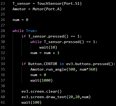 EV3 Python - 터치 누른 횟수만큼 회전하기 : 네이버 블로그