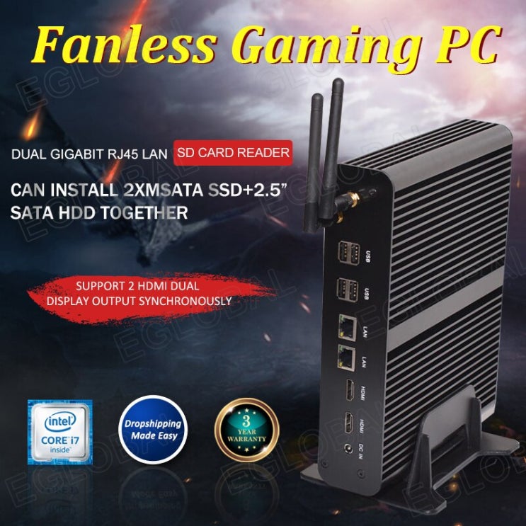 의외로 인기있는 글로벌 팬리스 베어 본 i7 미니 pc win10 3 년 보증 nuc 컴퓨터 인텔 코어 i7 5500u 4 k htpc tv 박스 minipc nettop|fanl