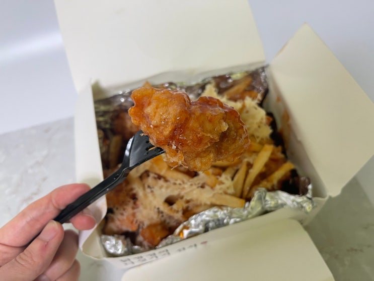  닭광정 신림역점 눈꽃치즈닭강정 갈비맛 닭강정 반반박스