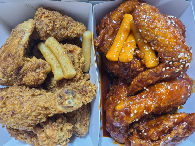 미국 또래오래 맛과 동일 - 반반치킨(갈릭반 양념반) 대곡진천점 미국 또래오래 맛과 동일 - 반반치킨(갈릭반 양념반) 대곡진천점