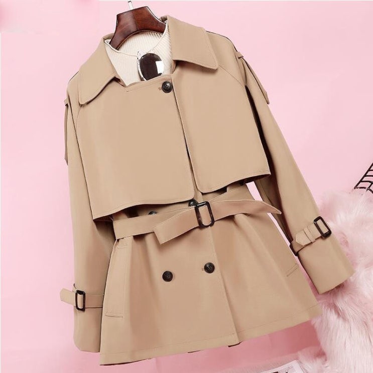 많이 팔린 Women Trench coat Fashion Fall Winter Casual Short Coats Overcoats Top double breasted Outerwe