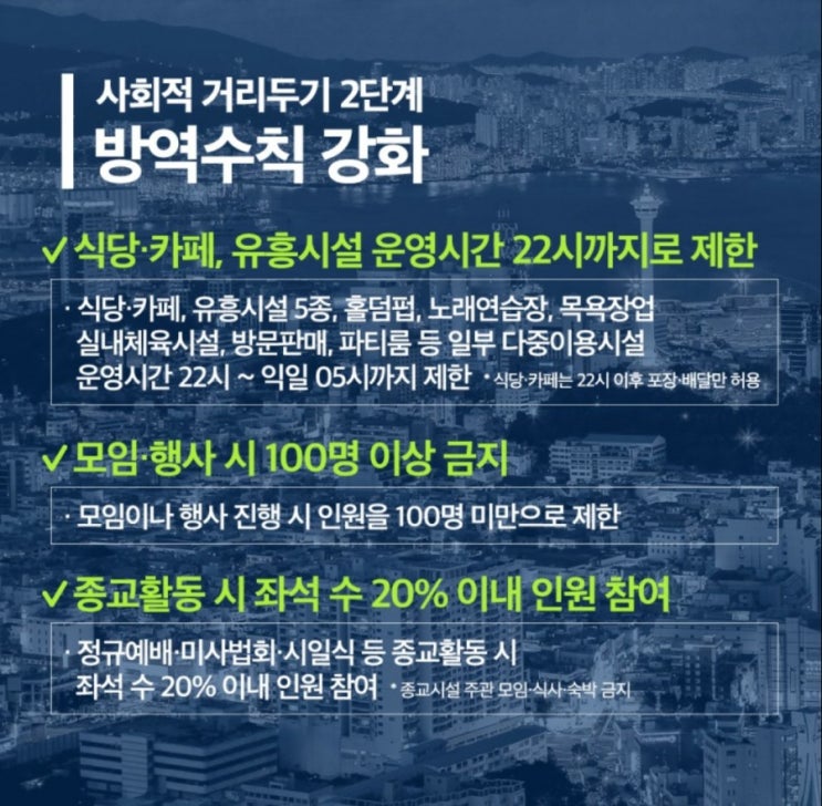  부산 사회적 거리두기 2단계 격상!- 학사운영방안 포함