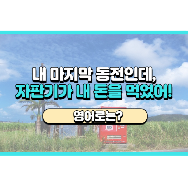  '자판기가 내 돈을 먹었어요' 영어로는? 'It ate my money.'