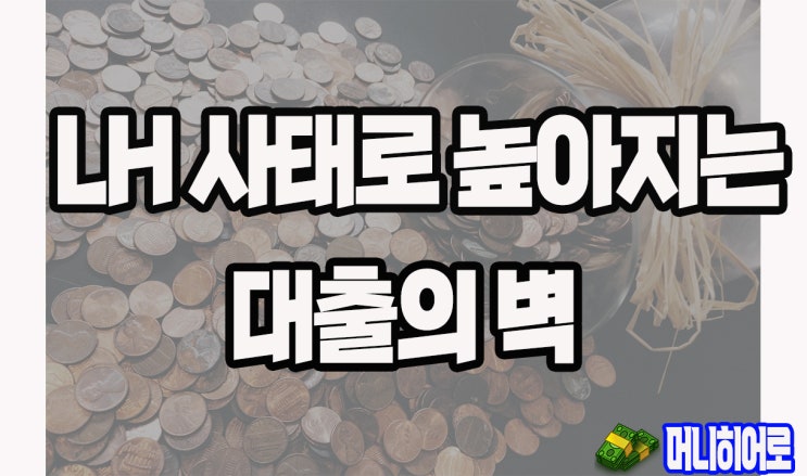  LH사태로 인한 비주담대LTV40%/오피스텔도 묶는다(개인대출)