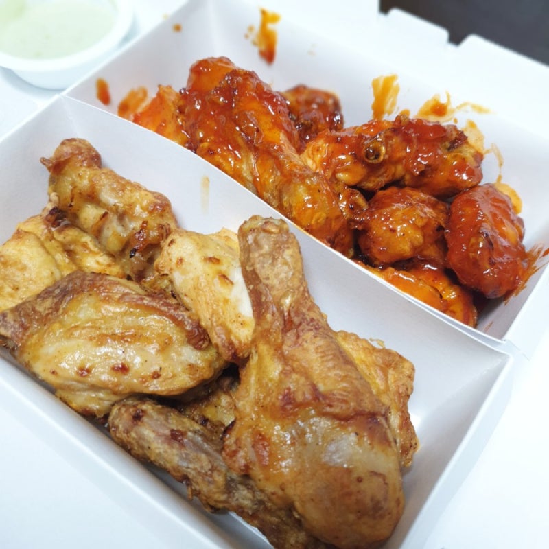 굽네치킨 신메뉴 양념 히어로 반반 치킨 후기