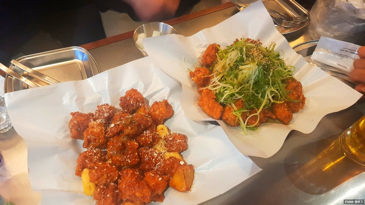  방이동먹자골목 회식장소로 유명한 깐부치킨후기 방이맛골점 순살스윗 순살파닭 바삭한식스팩