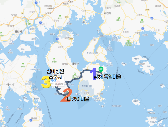  남해 여행코스 추천, 독일마을-다랭이마을-섬이정원