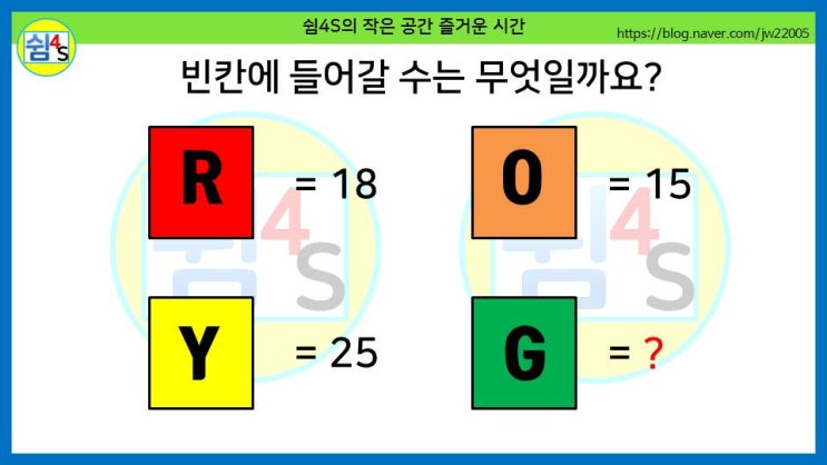  [퀴즈] 숫자 퀴즈 - R은18 O는15··· 빈칸에 들어갈 수는 무엇일까요?