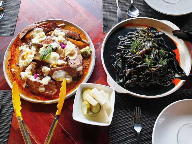  포항 양덕 맛집 오징어 먹물 파스타가 끝내줬던 킨포크