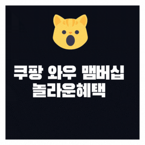  쿠팡 로켓와우 회원  맴버십 혜택 알아보기