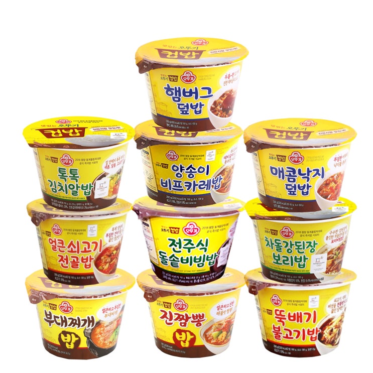 가성비 좋은 오뚜기 컵밥 부대+진짬뽕+뚝불고기+쇠전골+돌솥+강된장+알밥+양송이+낙지+햄버그, 2세트 추천합니다