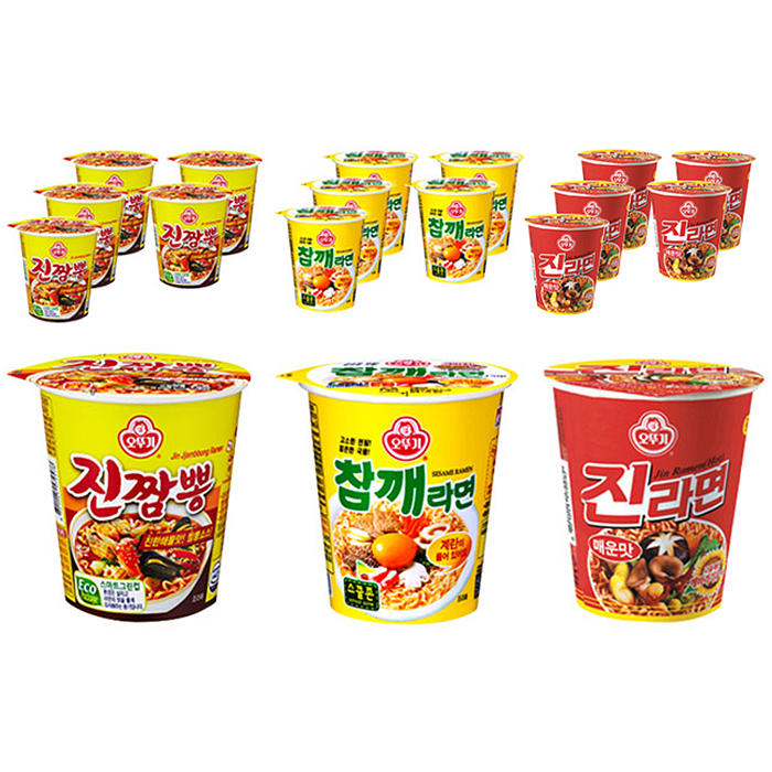 최근 인기있는 오뚜기 진라면 매운맛 소컵 6p + 참깨라면 소컵 6p + 진짬뽕 소컵 6p, 18개 ···