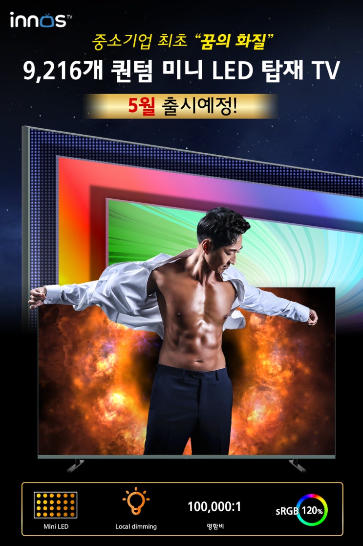  이노스, 중소기업 최초로 '퀀텀 미니 LED TV' 5월 출시 예정