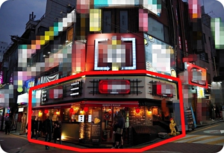  강남 CGV, 쉑쉑버거 뒤 상권, 1층 25평, 사거리 코너 매장 (실사진)