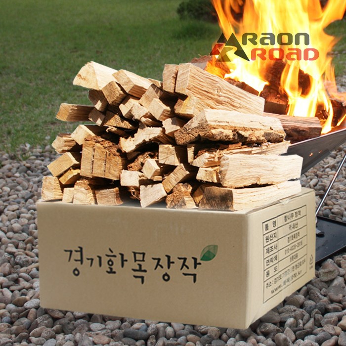 인기 많은 라온로드 캠핑용 참나무 장작 1box 얇은장작 10kg 추천합니다