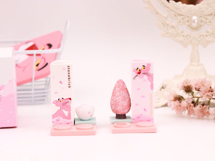 스톤브릭 x 핑크팬더 콜라보 체리블라썸 벚꽃 에디션 봄 신상 한정판 립스틱 만나봐요!