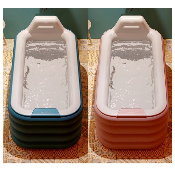 가성비 뛰어난 튜브형 스파 핑크 그린 1.4M 이동식 성인 화장실 욕조 이동형 집에서 목욕탕 접이식 홈스파 ···