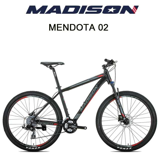 구매평 좋은 (완조립) 2021 매디슨바이크 멘도타02 27.5인치 24단 유압디스크 브레이크 알루미늄 MTB 자전거, 18인치/스텔스 블랙/레드 추천해요