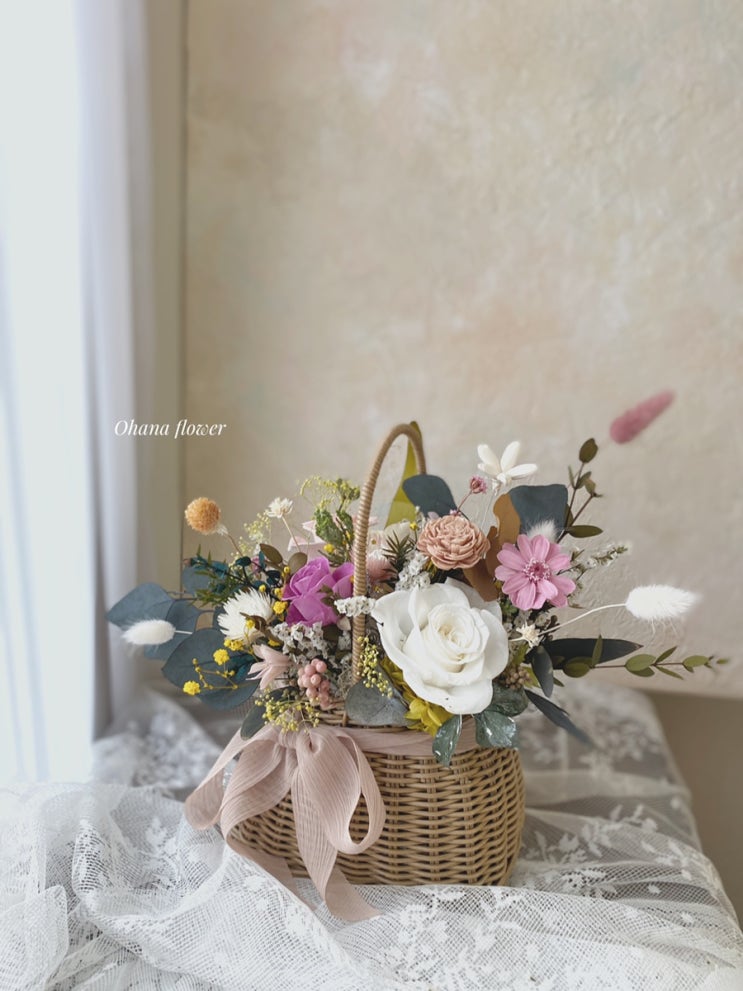 [ 부산 광안 꽃공방 ] preserved flower basket