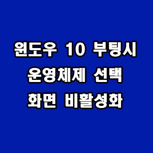  윈도우 10 부팅 시 윈도우가 여러 개 나오는 현상 해결