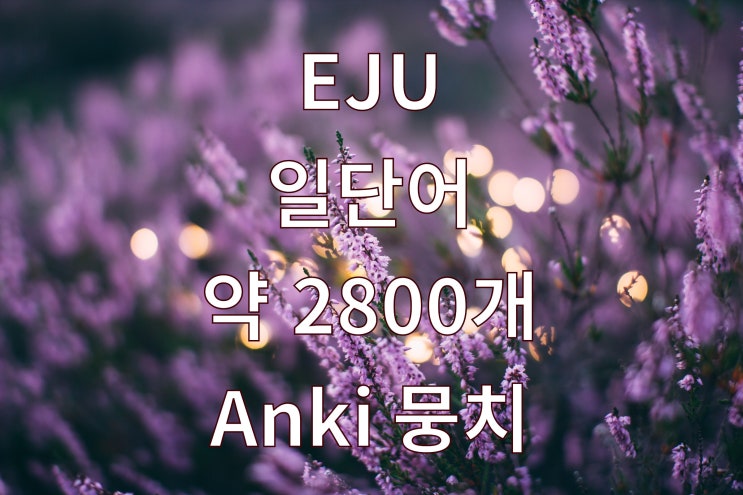 EJU 일본어 단어 Anki 뭉치(카드묶음,Deck)