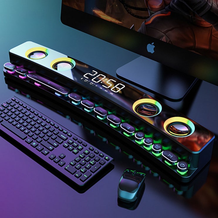 인기 급상승인 RGB 게이밍스피커 컴퓨터 사운드바 스피커 블랙 영어버전, 단품, 단품 추천해요 인기 급상승인 RGB 게이밍스피커 컴퓨터 사운드바 스피커 블랙 영어버전, 단품, 단품 추천해요