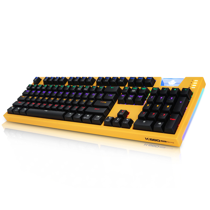 요즘 인기있는 앱코 HACKER K660 ARC 프리미엄 카일 광축 방수 유선키보드 리니어 레인보우 LED, 옐로우 추천해요 요즘 인기있는 앱코 HACKER K660 ARC 프리미엄 카일 광축 방수 유선키보드 리니어 레인보우 LED, 옐로우 추천해요
