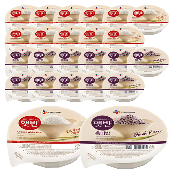선택고민 해결 CJ 백미 210g x 12p + 흑미 210g x 12p, 백미 12개 + 흑미 12개, 1세트 추천해요 선택고민 해결 CJ 백미 210g x 12p + 흑미 210g x 12p, 백미 12개 + 흑미 12개, 1세트 추천해요