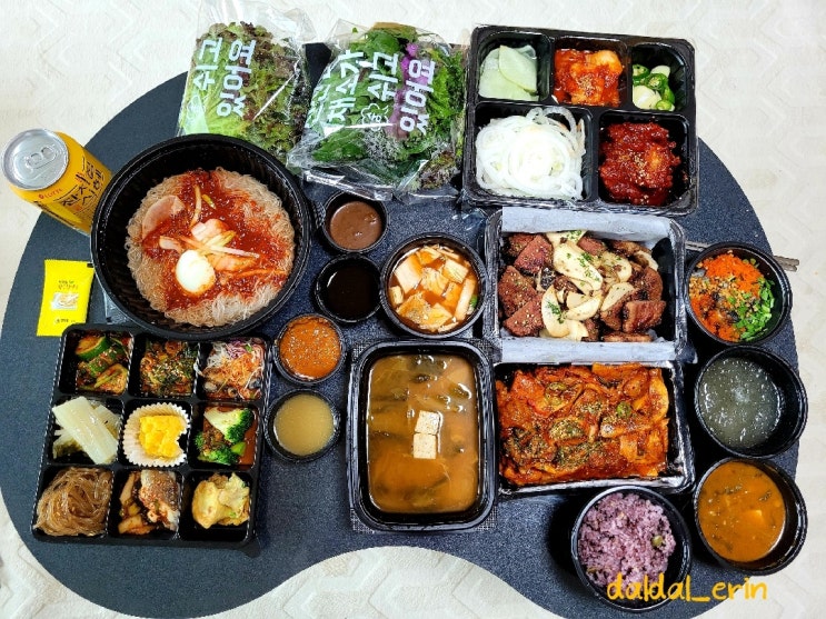  배달로 먹은 태능숯불갈비&우렁쌈밥
