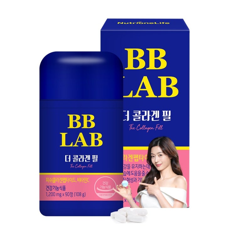 구매평 좋은 뉴트리원 건강기능식품 콜라겐 최대함량 3270mg 90정 피쉬콜라겐펩타이드 피부탄력 보습 먹는콜라겐 추천 비비랩 + 활력환, 1box ···