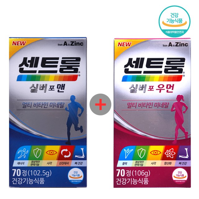 선호도 좋은 센트룸 실버 남녀 종합비타민 2종 (실버 포맨 70정 + 포우먼 70정) 멀티비타민, 단품 ··· 선호도 좋은 센트룸 실버 남녀 종합비타민 2종 (실버 포맨 70정 + 포우먼 70정) 멀티비타민, 단품 ···