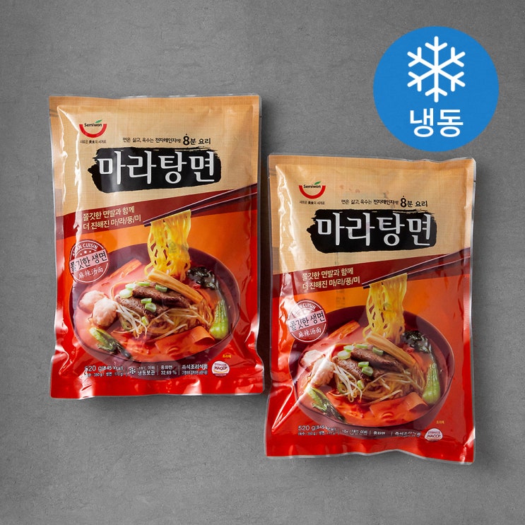선호도 좋은 세미원 8분 요리 마라탕면 (냉동), 520g, 2팩 좋아요 선호도 좋은 세미원 8분 요리 마라탕면 (냉동), 520g, 2팩 좋아요