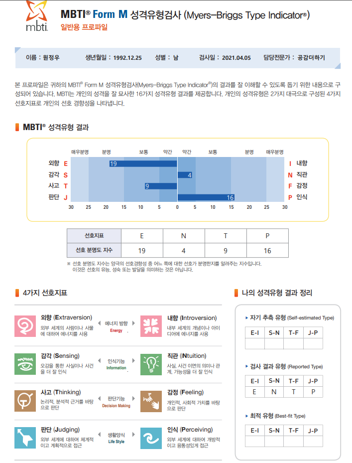 유료 MBTI검사 ENTP특징 및 영업, 마케팅업무 궁합보기